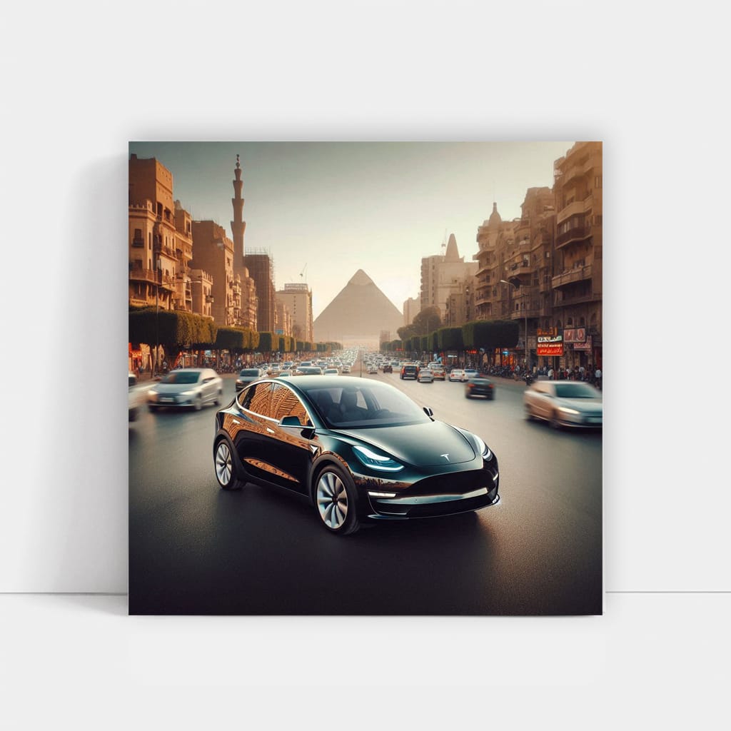 Tesla Model Y Egypt Wall Art