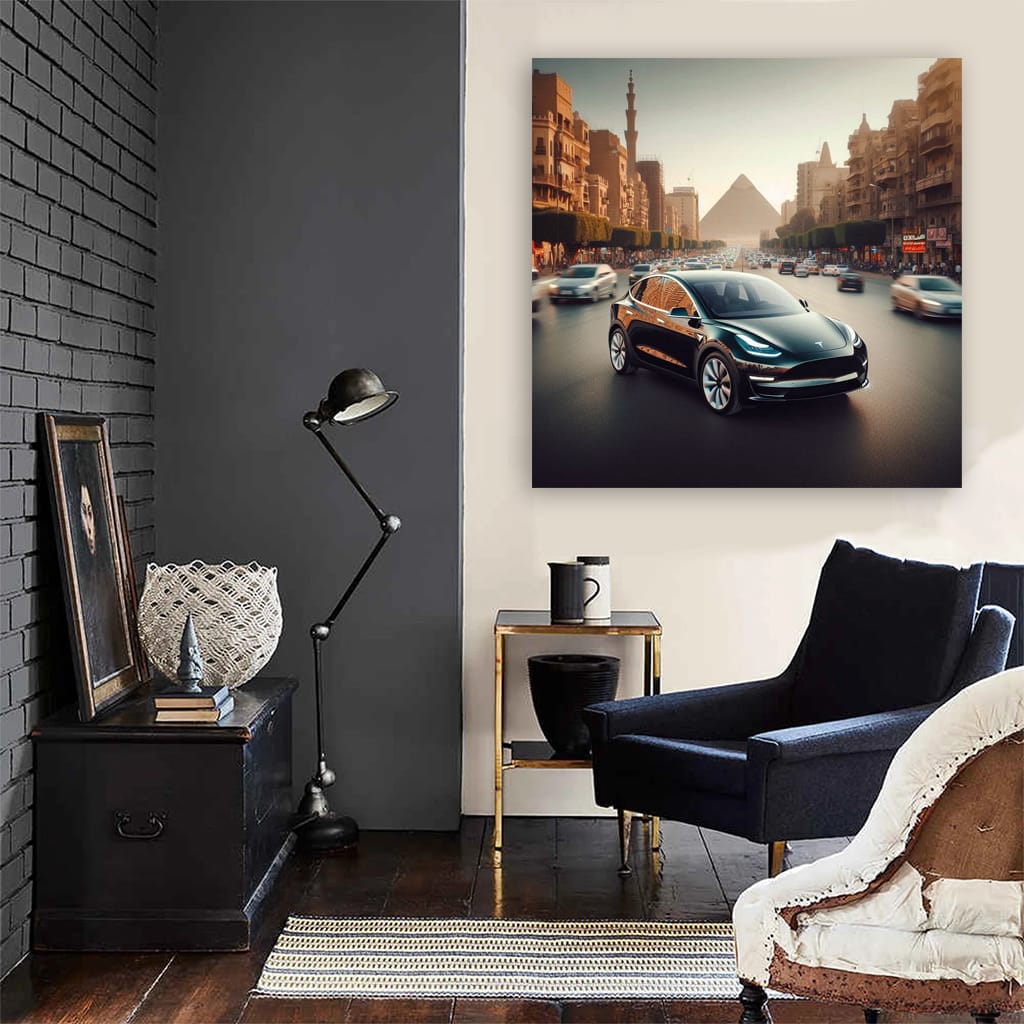 Tesla Model Y Egypt Wall Art