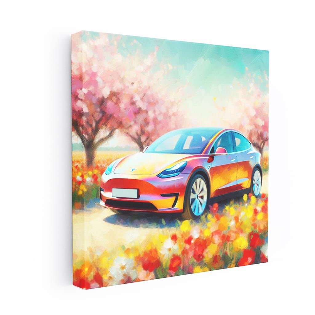 Tesla Model Y Impressionism Wall Art