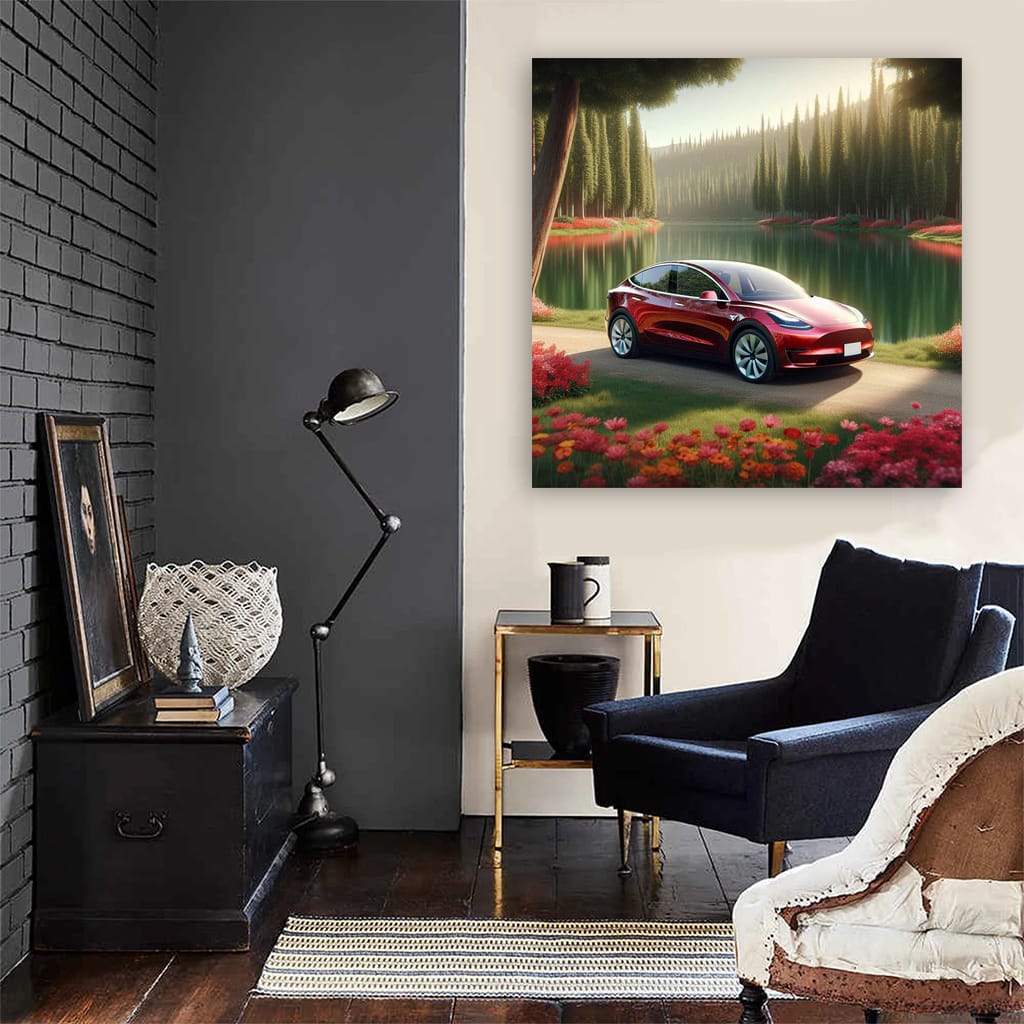 Tesla Model Y La Wall Art