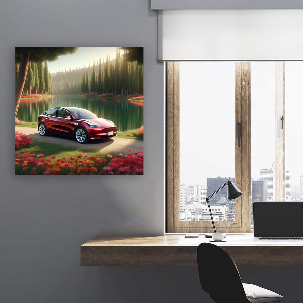 Tesla Model Y La Wall Art