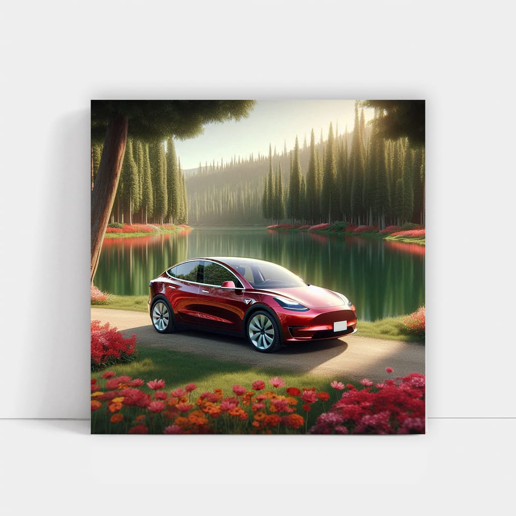 Tesla Model Y La Wall Art