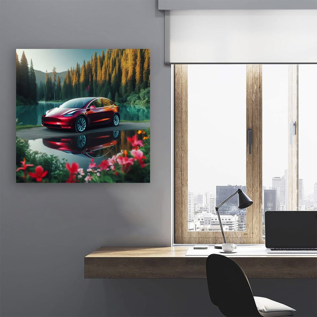 Tesla Model Y by Lake - Futuristic Elegance in Motion