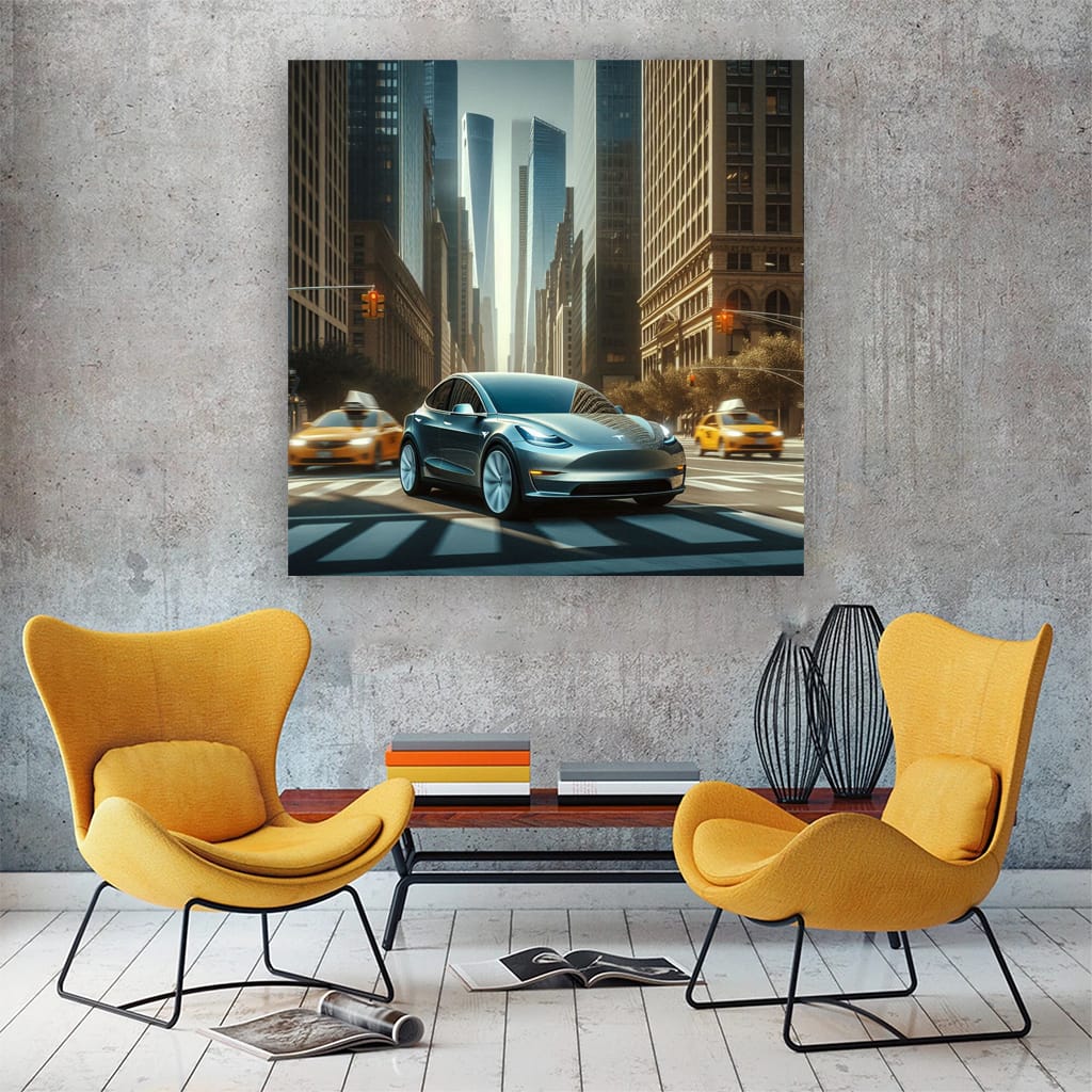 Tesla Model Y New Yo Wall Art