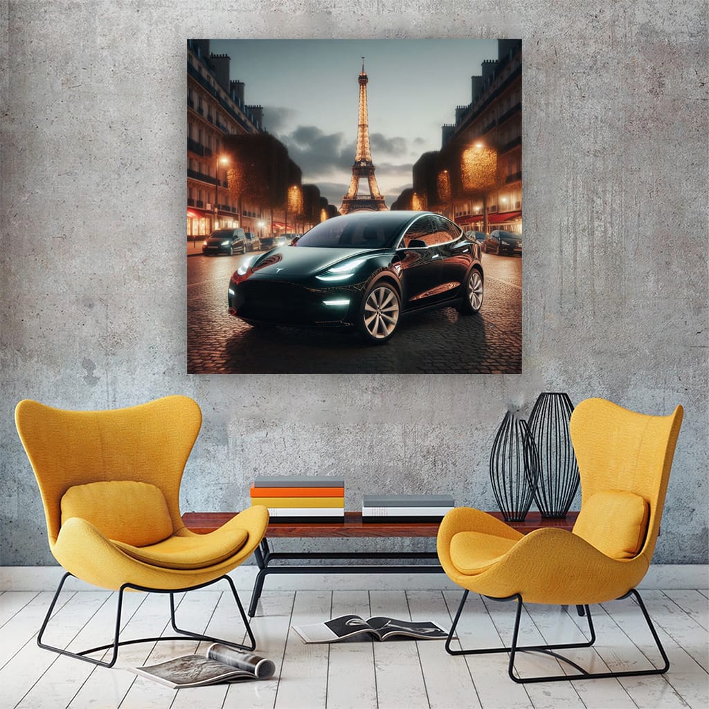 Tesla Model Y Par Wall Art