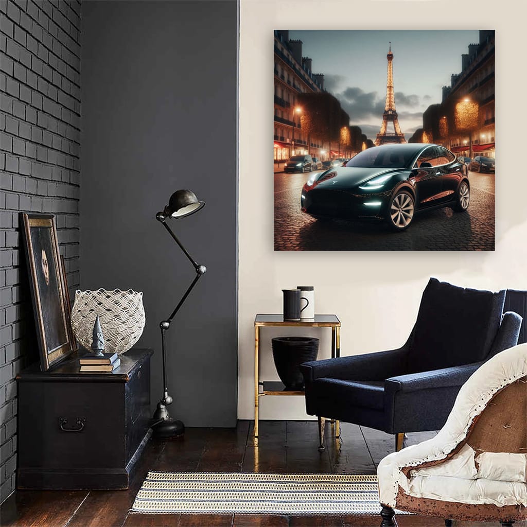 Tesla Model Y Par Wall Art