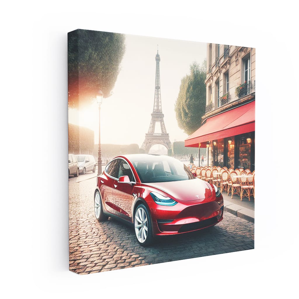 Tesla Model Y Paris Wall Art