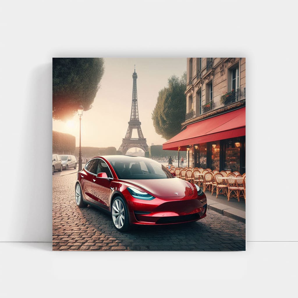 Tesla Model Y Paris Wall Art