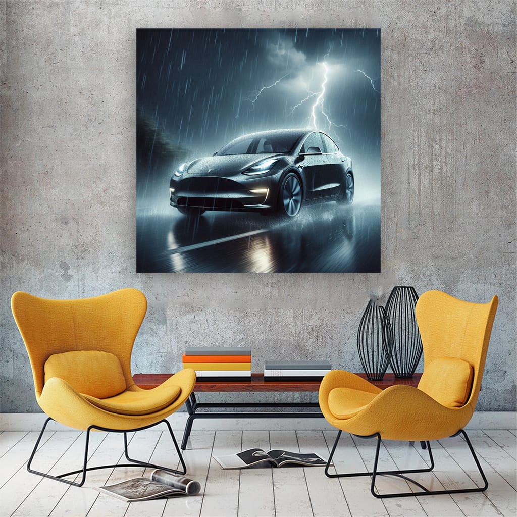 Tesla Model Y Thundersto Wall Art