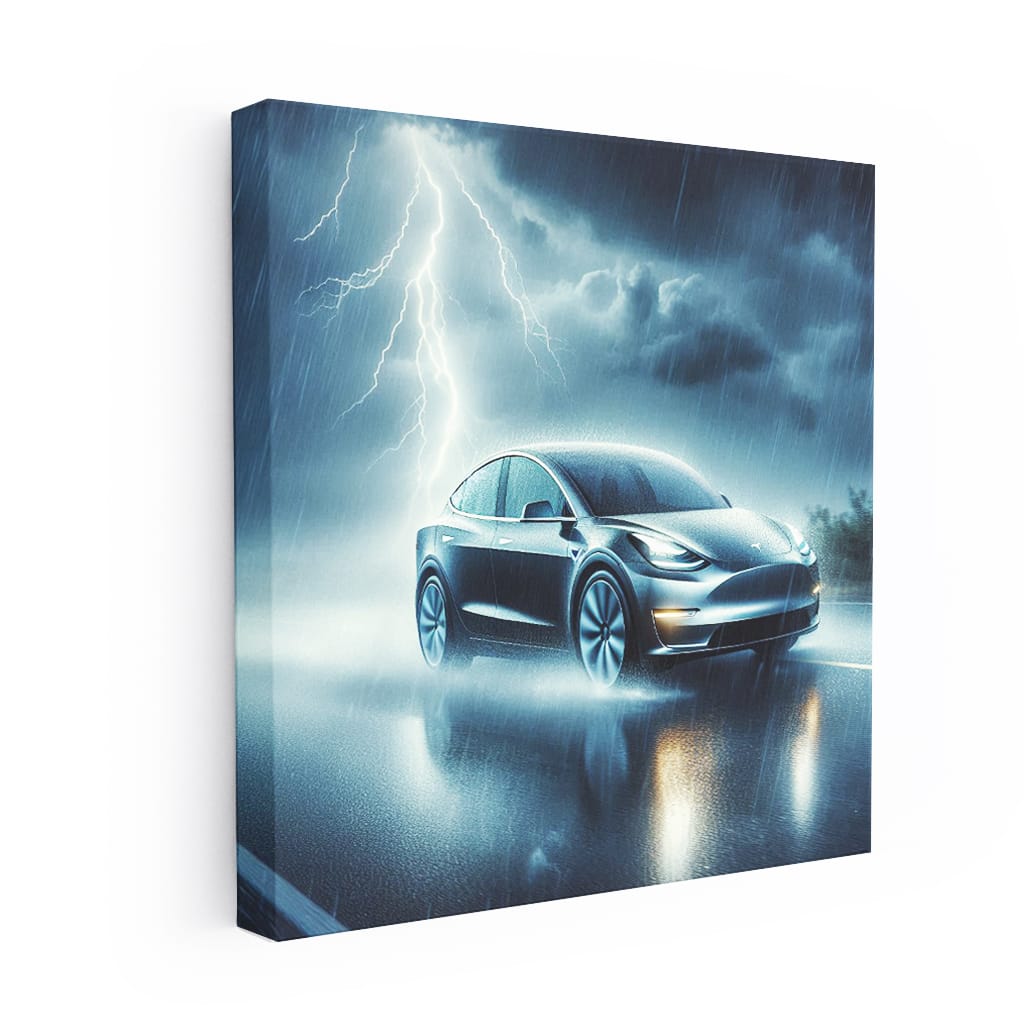 Tesla Model Y Thunderstorm Wall Art