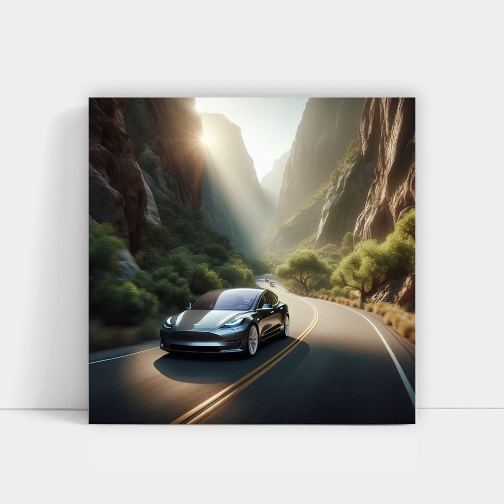 Tesla in Mountains - Adventure Awaits