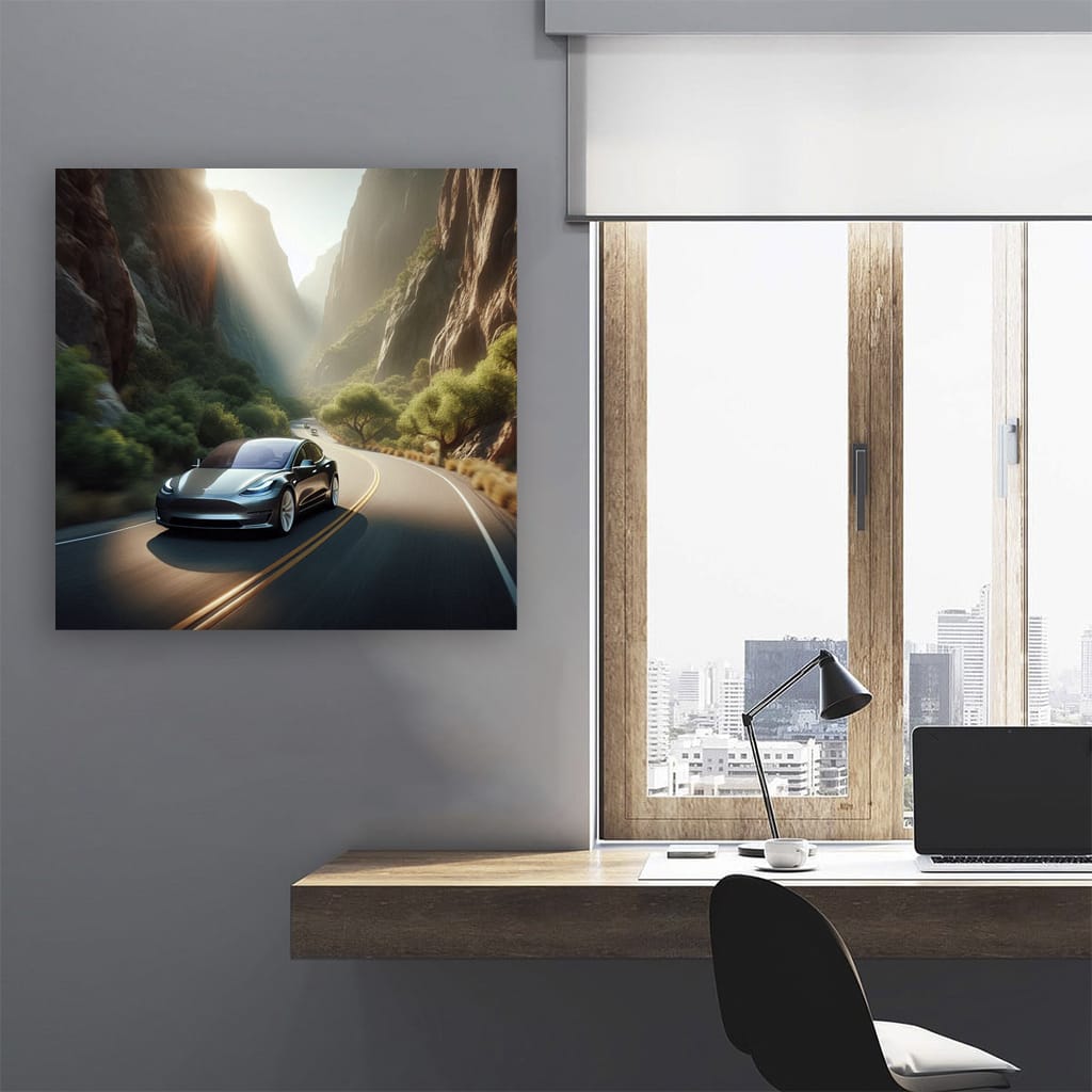 Tesla in Mountains - Adventure Awaits