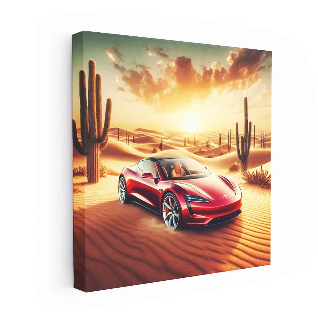 Tesla Roadster Dese Wall Art