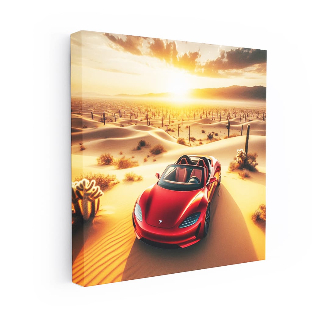 Tesla Roadster Desert Wall Art