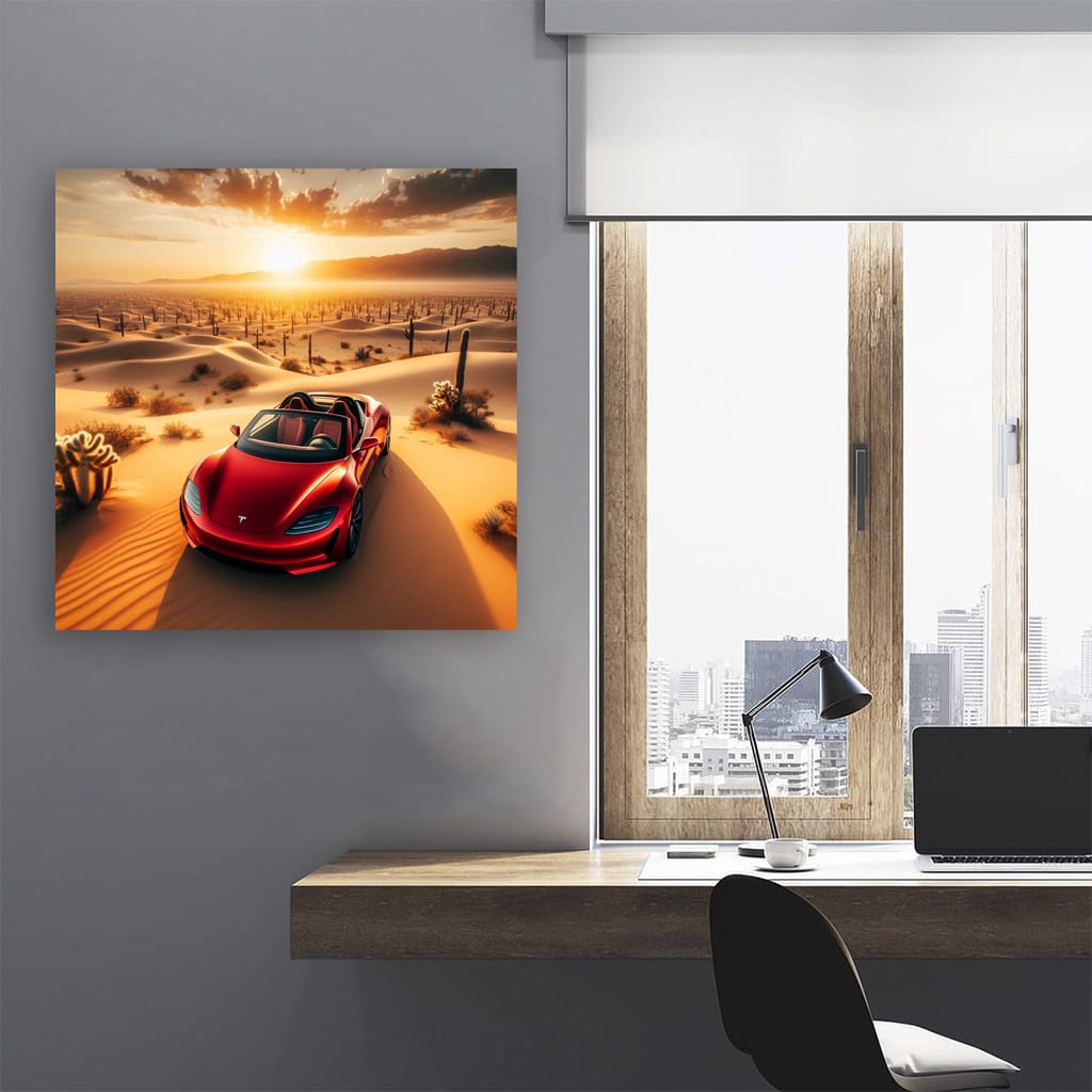 Tesla Roadster Desert Wall Art