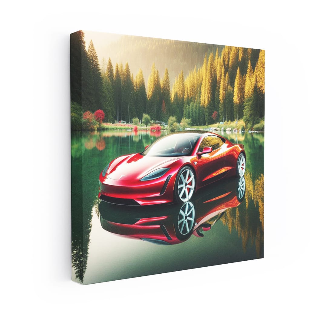 Tesla Roadster La Wall Art