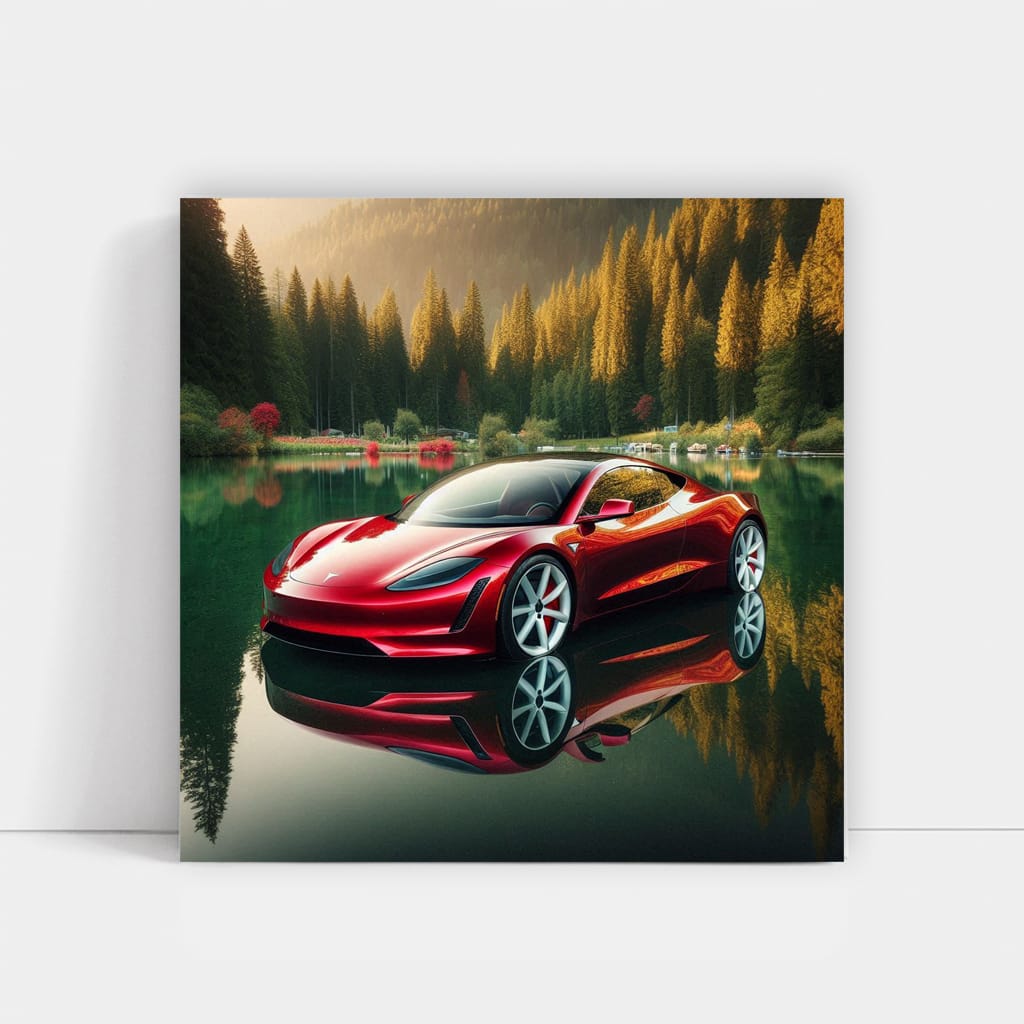 Tesla Roadster La Wall Art