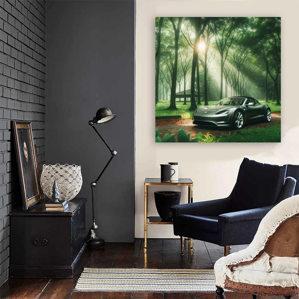 Tesla Roadster in Nature - Fast, Sleek, Electric Power