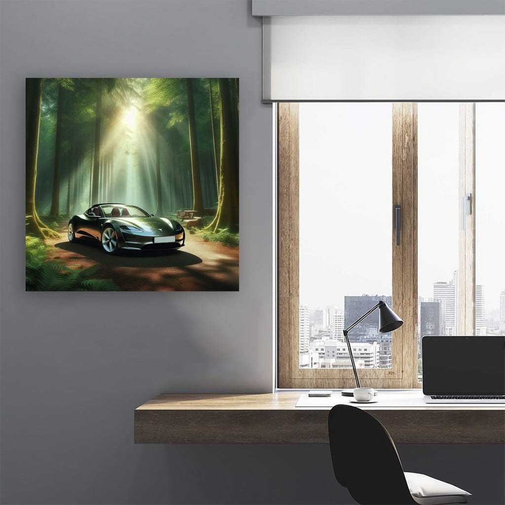 Tesla Roadster Nature Wall Art