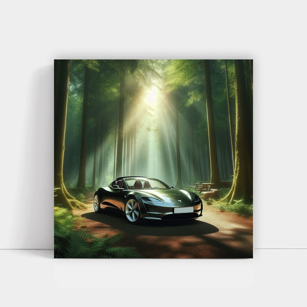 Tesla Roadster in Nature - Electrifying Speed & Elegance