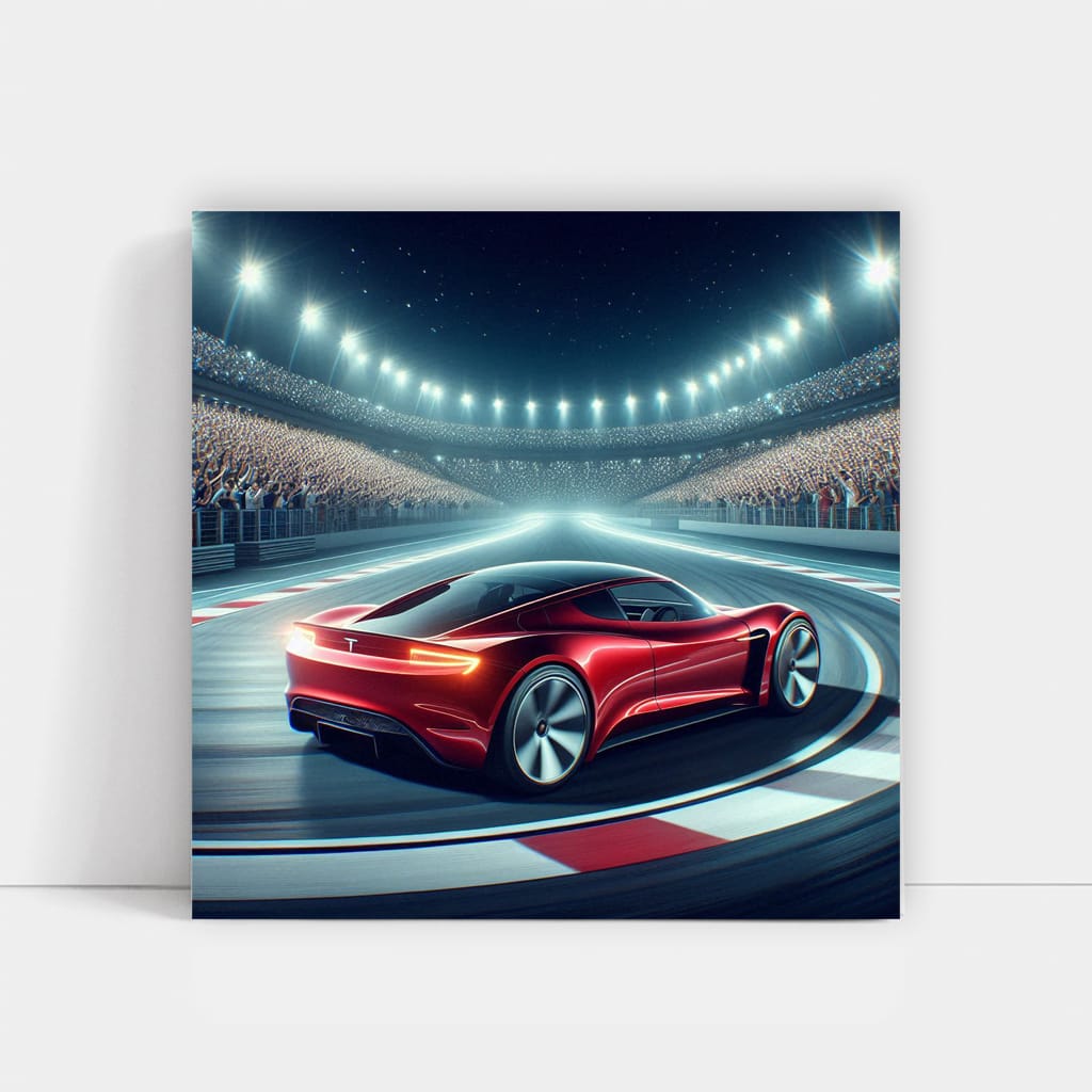 Tesla Roadster Race Ri Wall Art