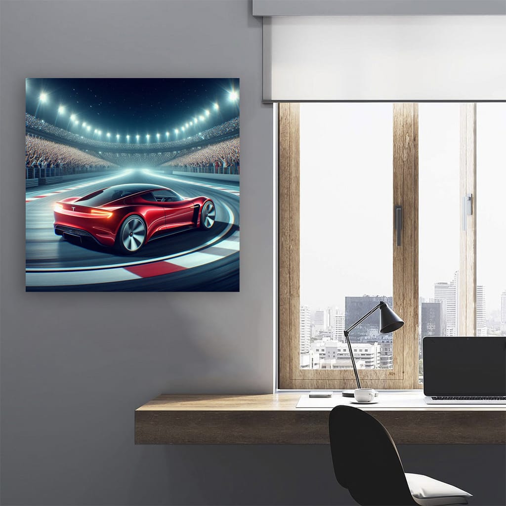 Tesla Roadster Race Ri Wall Art