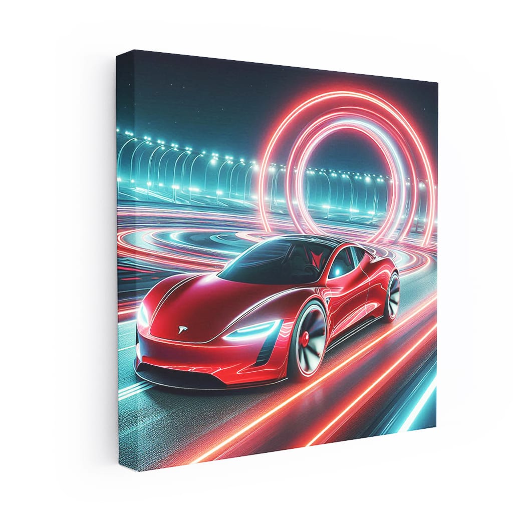 Tesla Roadster Race Rin Wall Art