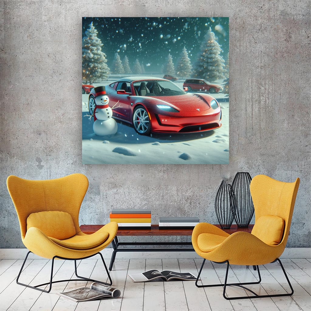 Tesla Roadster in Winter - Adventure Awaits in Style