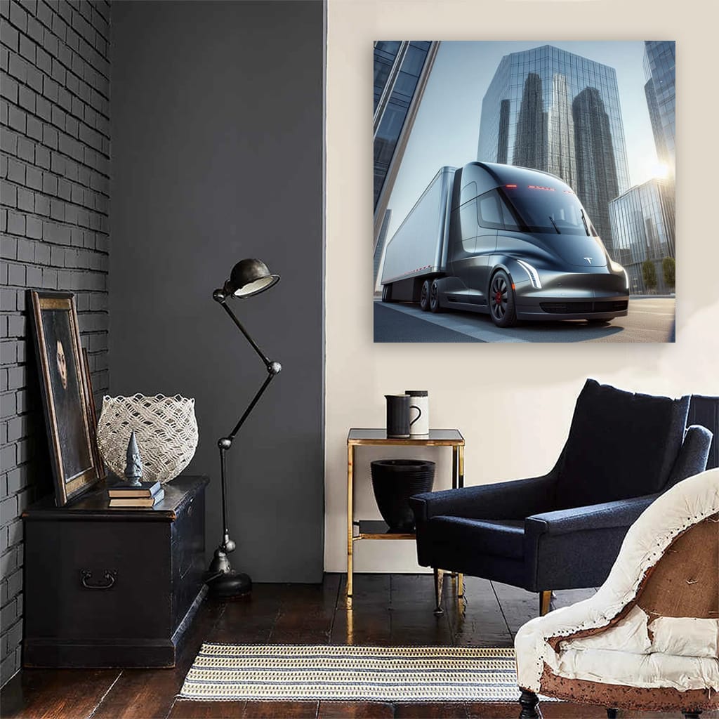 Tesla Semi Buildi Wall Art