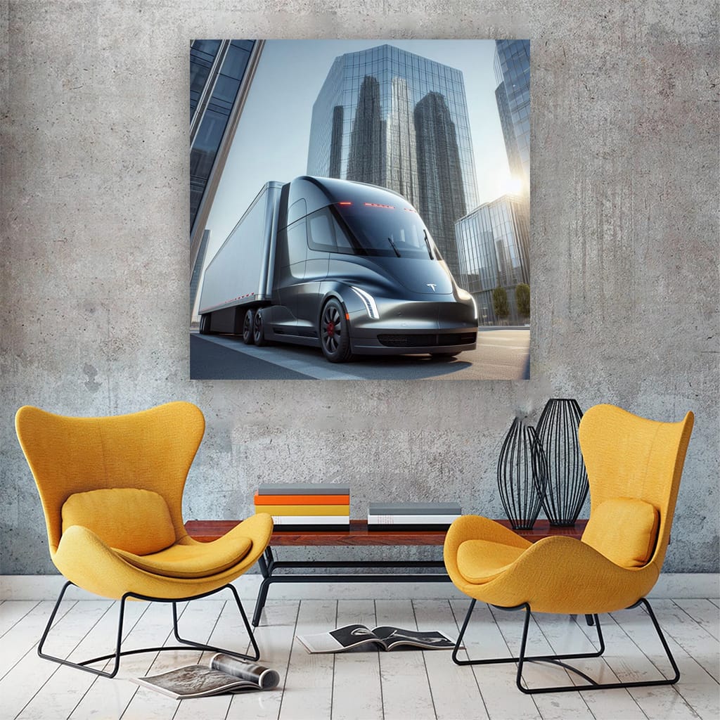 Tesla Semi Buildi Wall Art