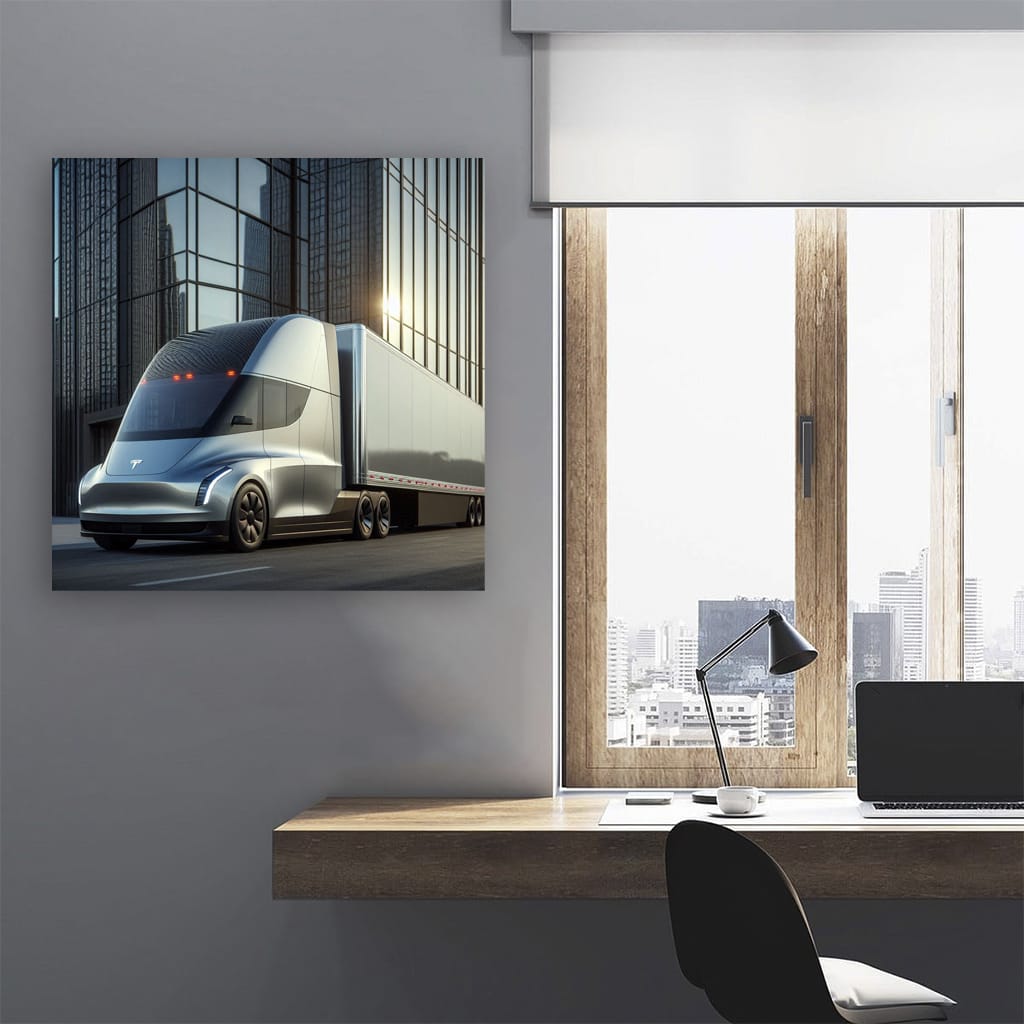 Tesla Semi Building Wall Art