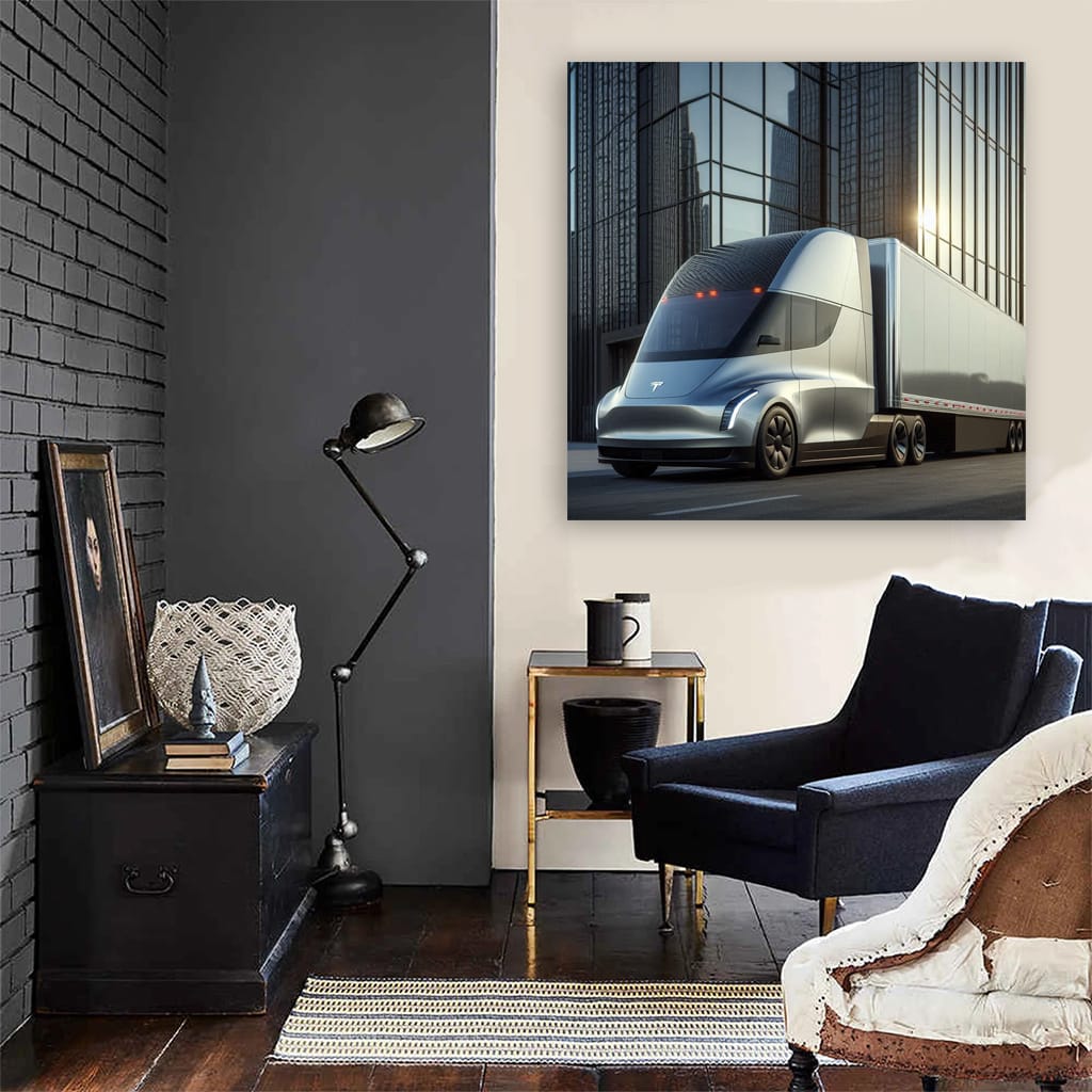 Tesla Semi Building Wall Art