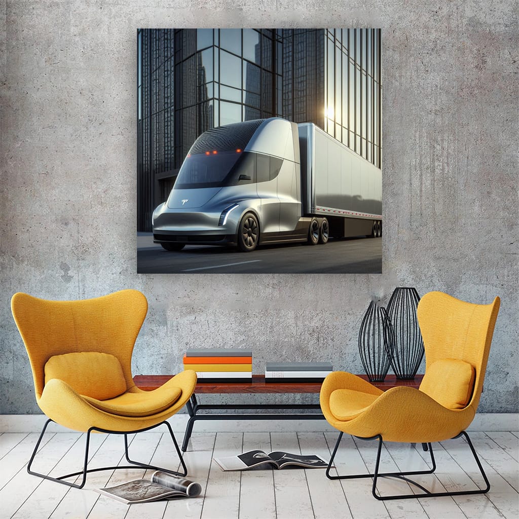 Tesla Semi Building Wall Art