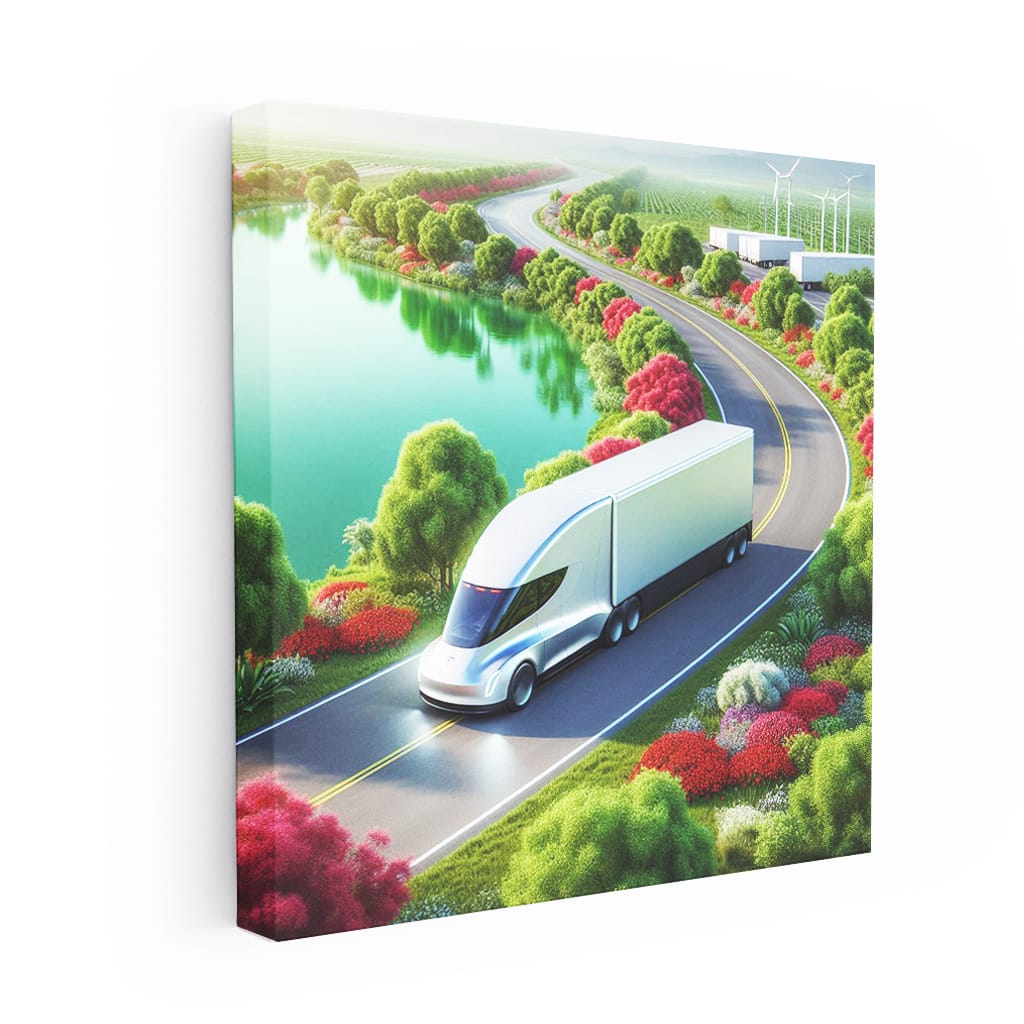 Tesla Semi Lake Wall Art