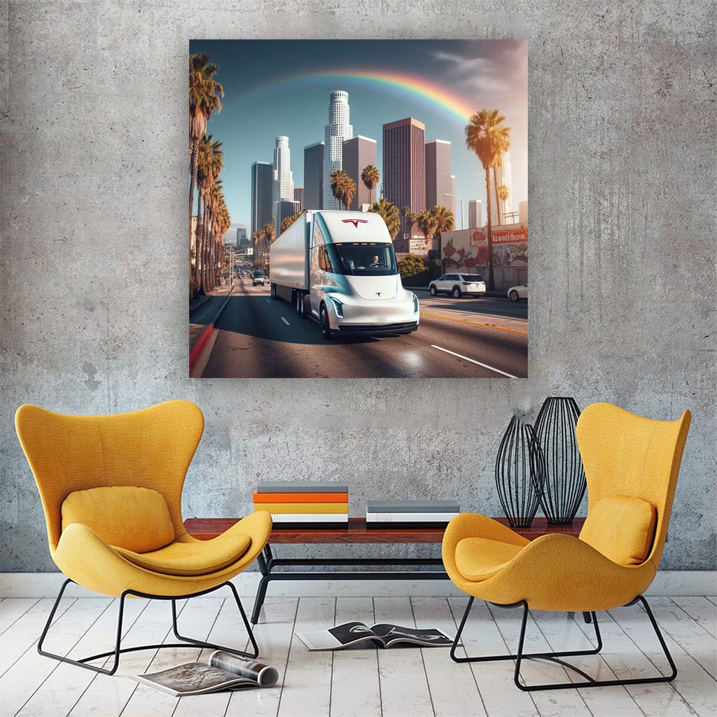 Tesla Semi Los Angel Wall Art