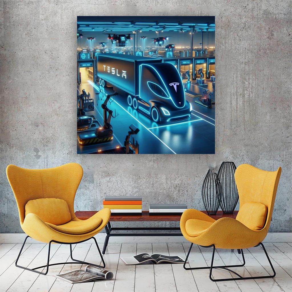 Tesla Semi Ne Wall Art