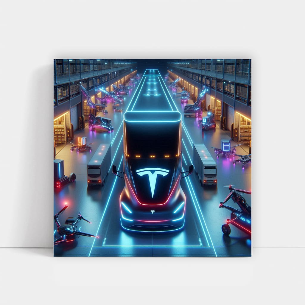 Tesla Semi Neon Wall Art