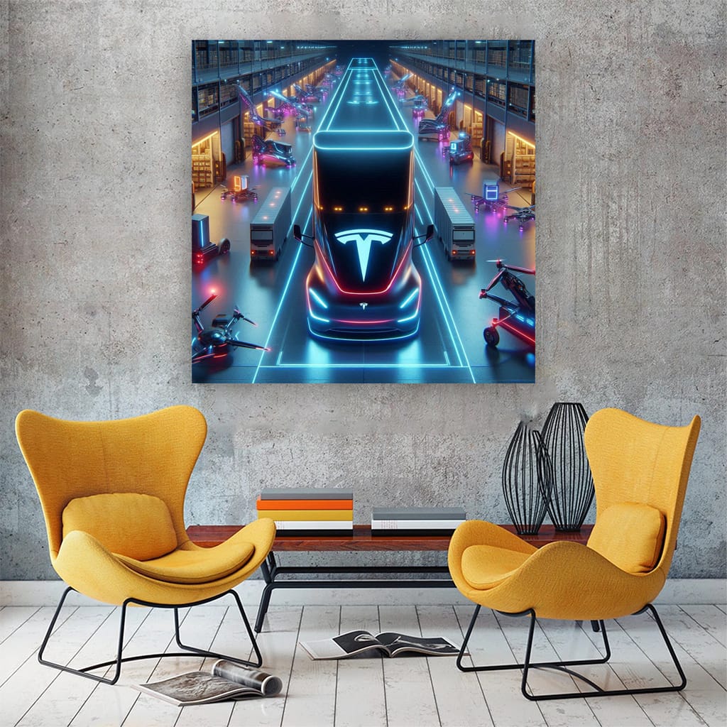 Tesla Semi Neon: Futuristic and Powerful Electric Truck