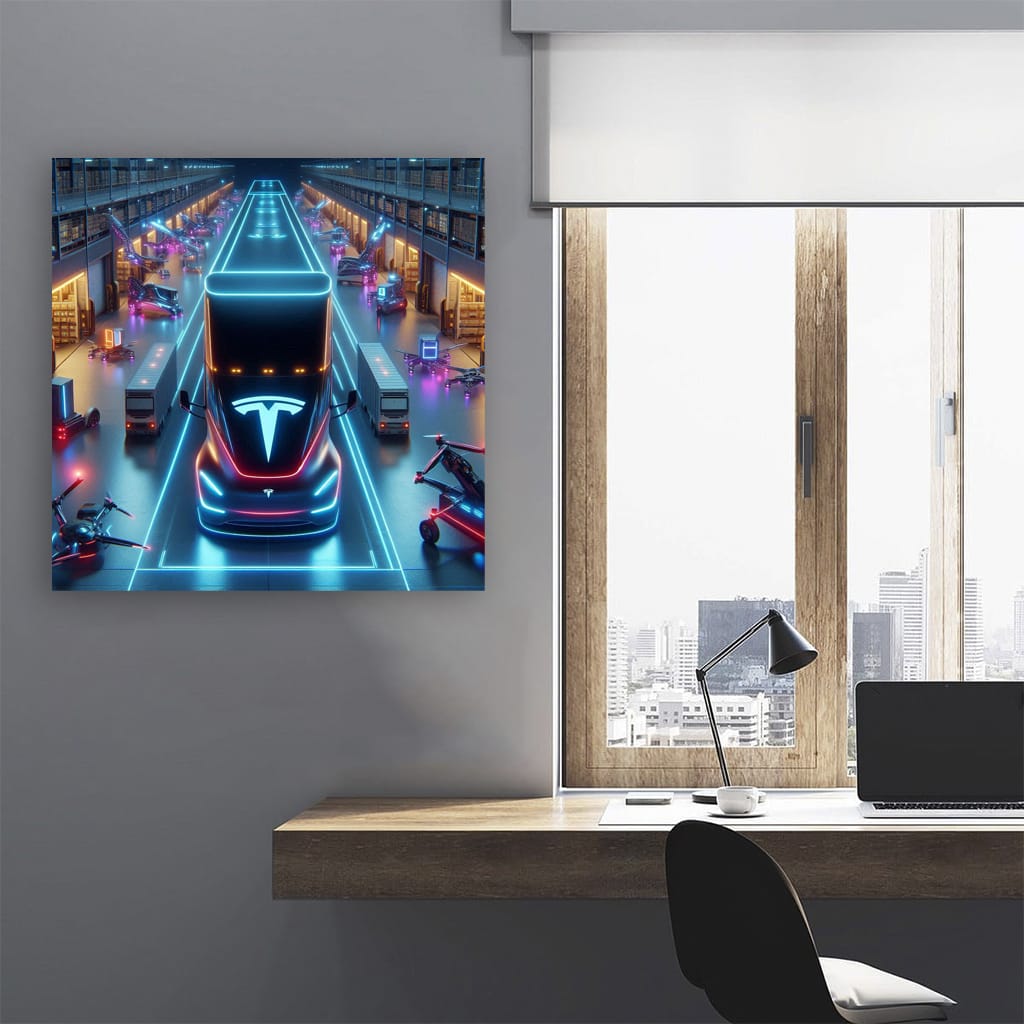 Tesla Semi Neon: Futuristic and Powerful Electric Truck