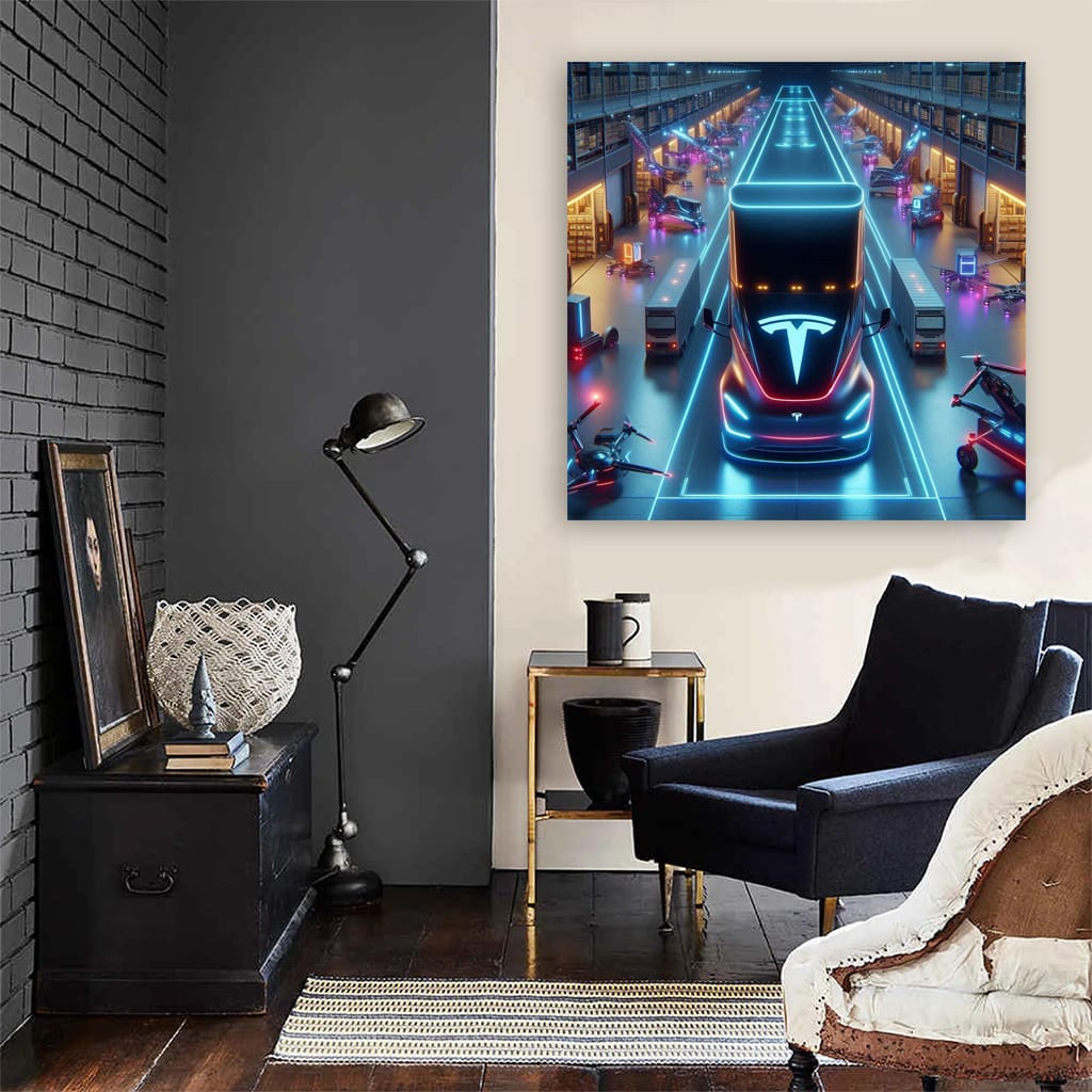 Tesla Semi Neon: Futuristic and Powerful Electric Truck