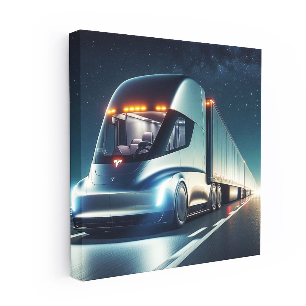 Tesla Semi Night Wall Art