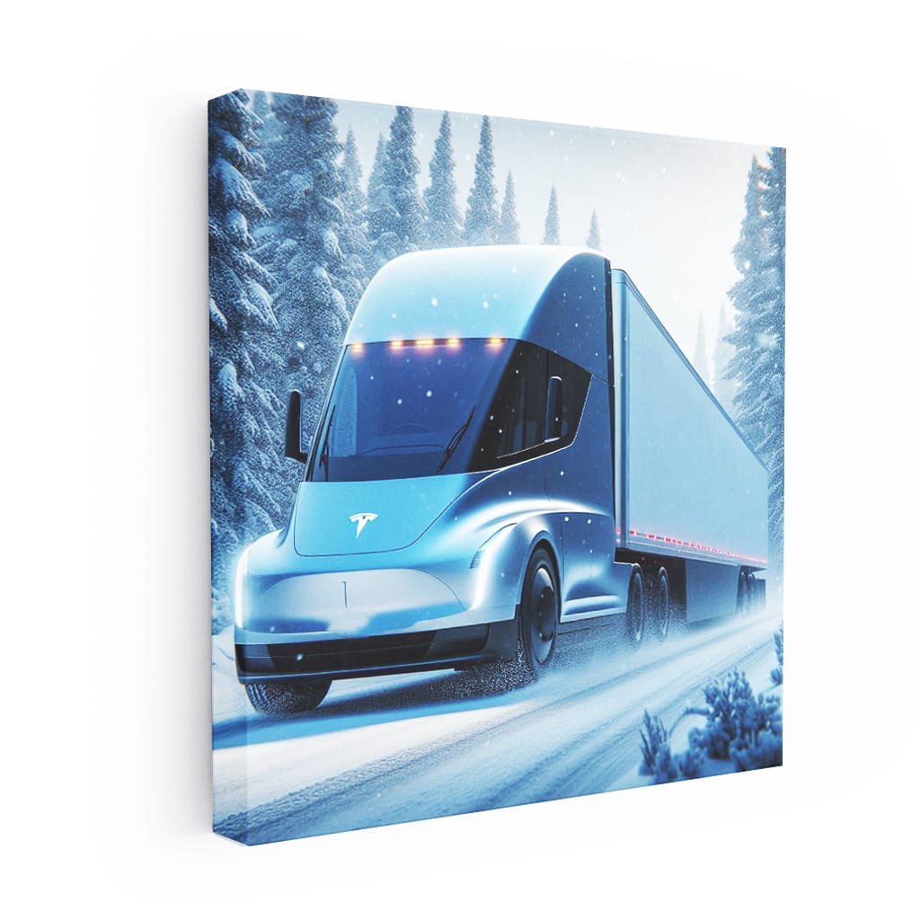 Tesla Semi Snowfall Wall Art