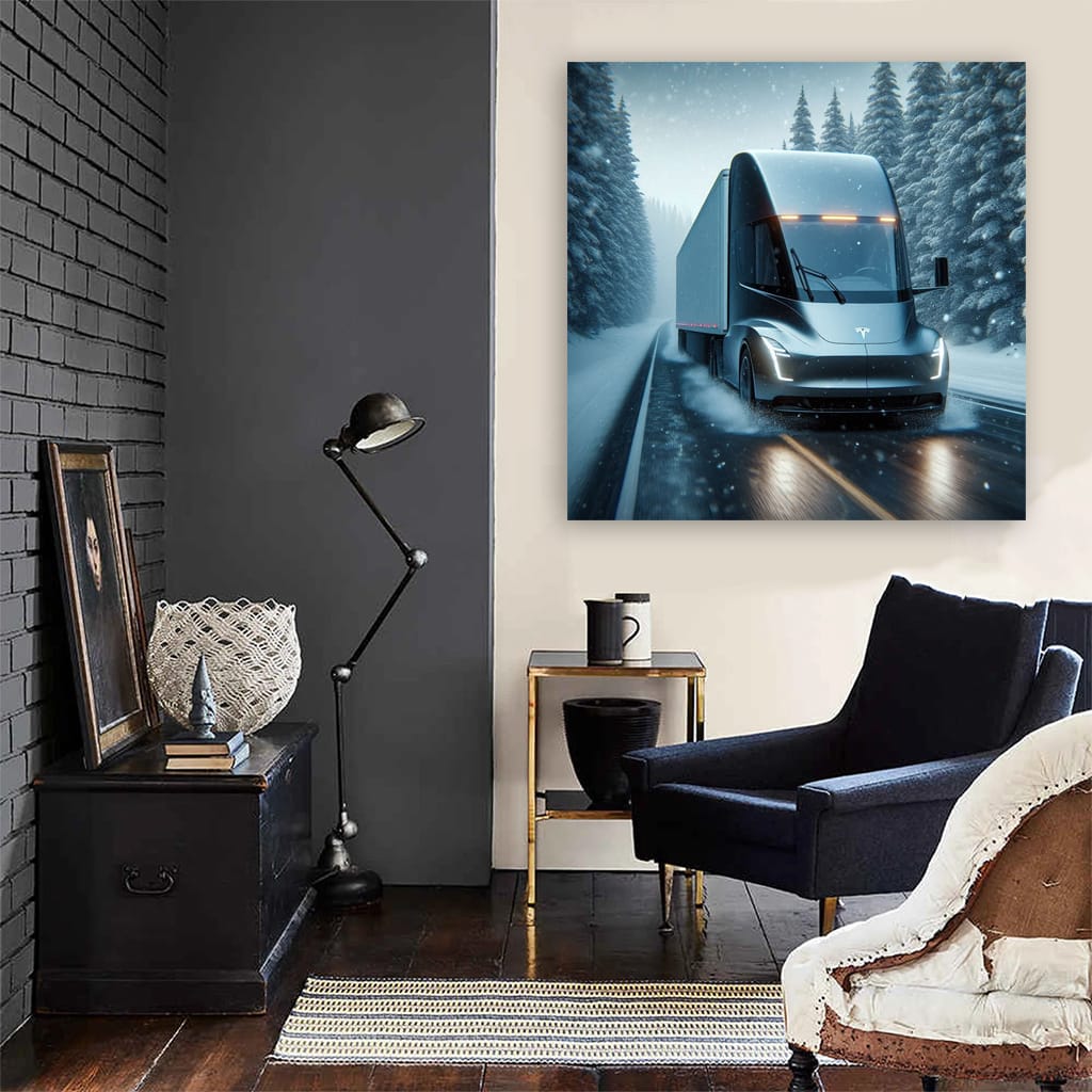 Tesla Semi Winter Wall Art