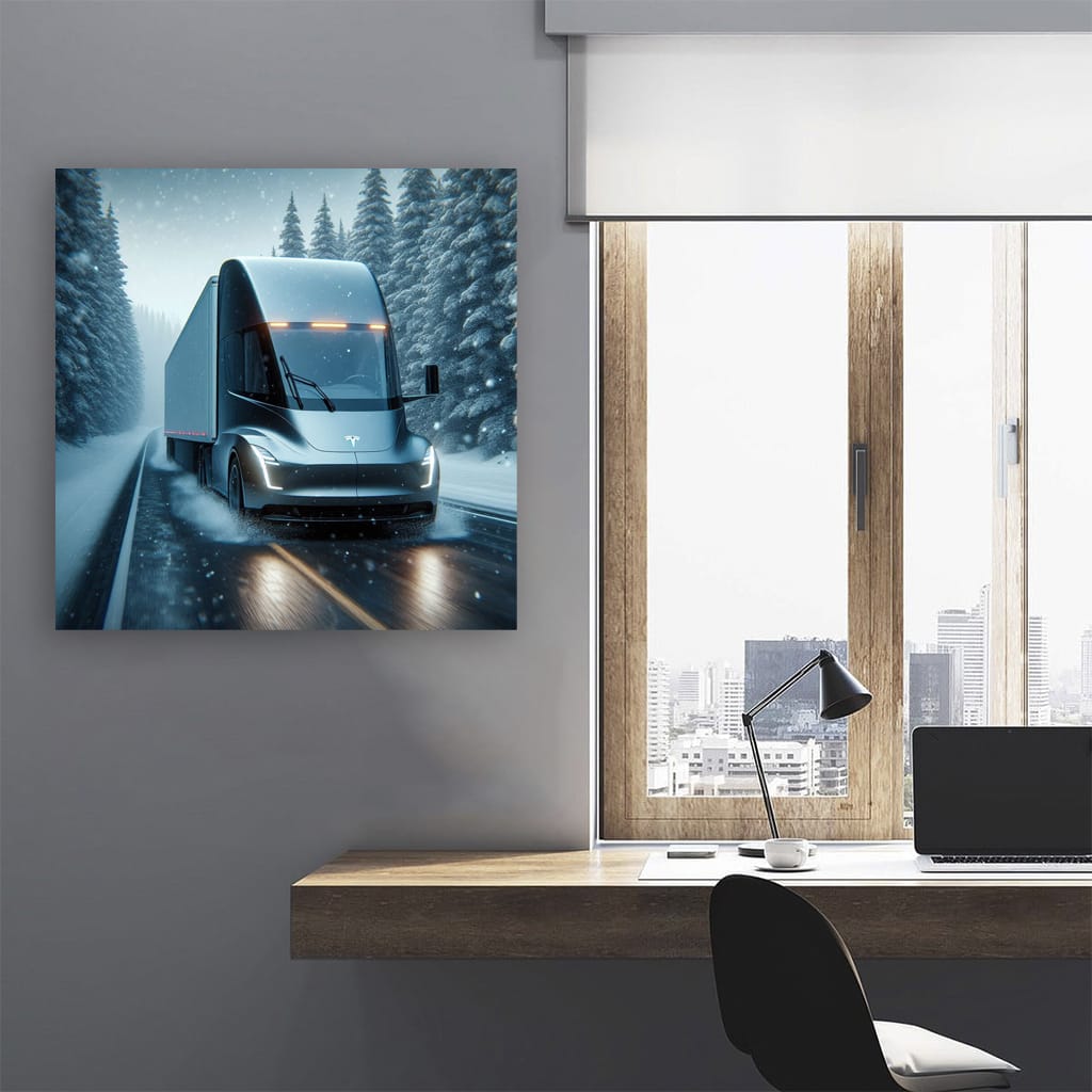 Tesla Semi Winter Wall Art