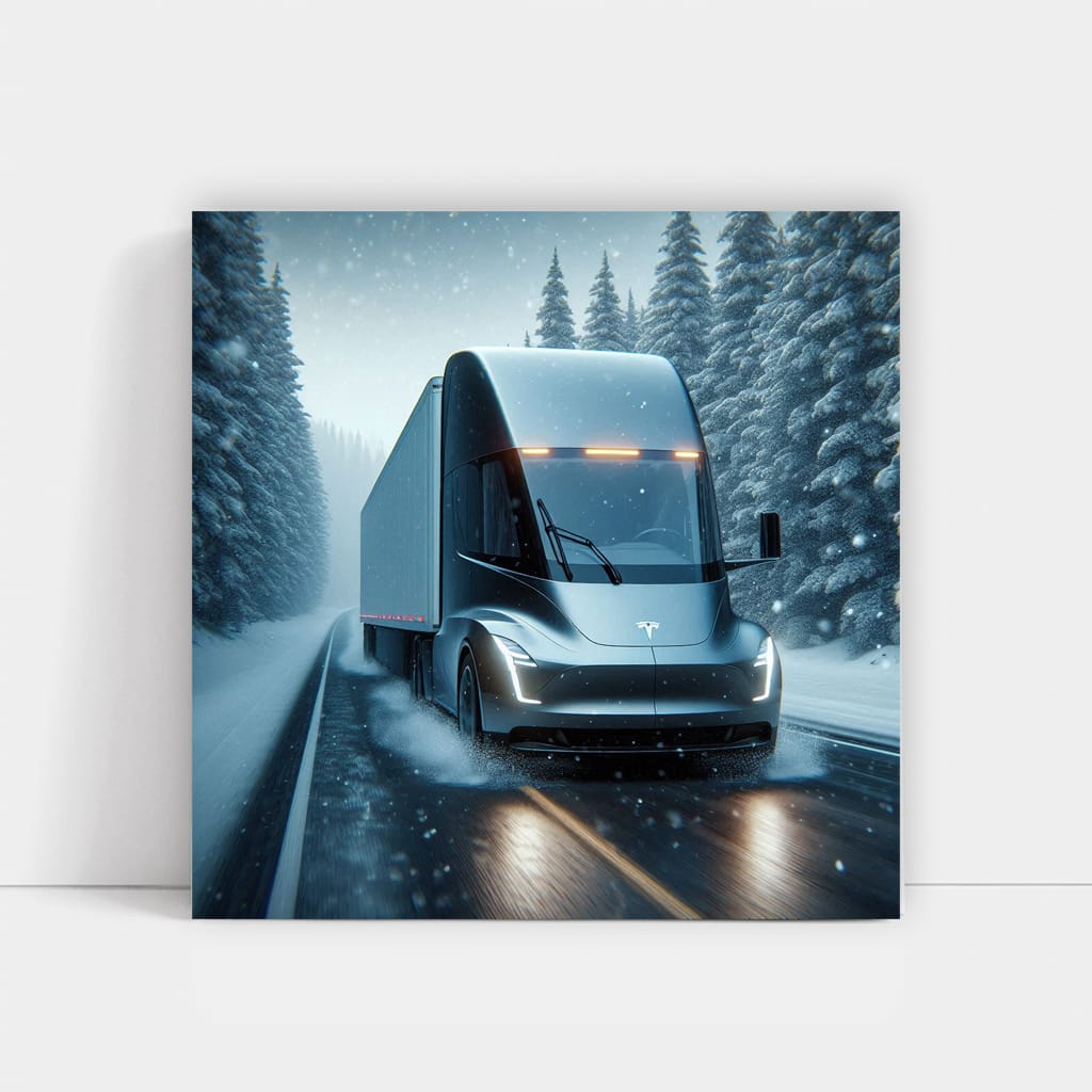 Tesla Semi Winter Wall Art