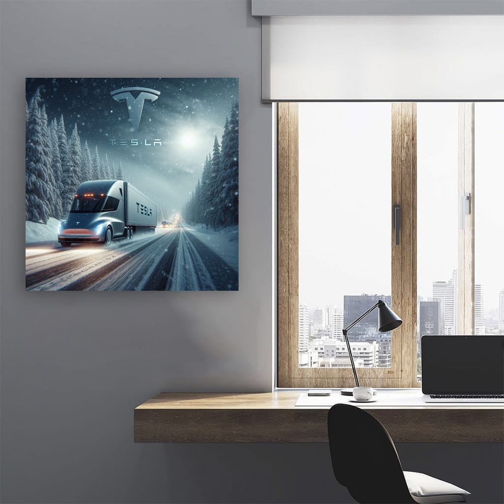 Tesla Semi Winte Wall Art