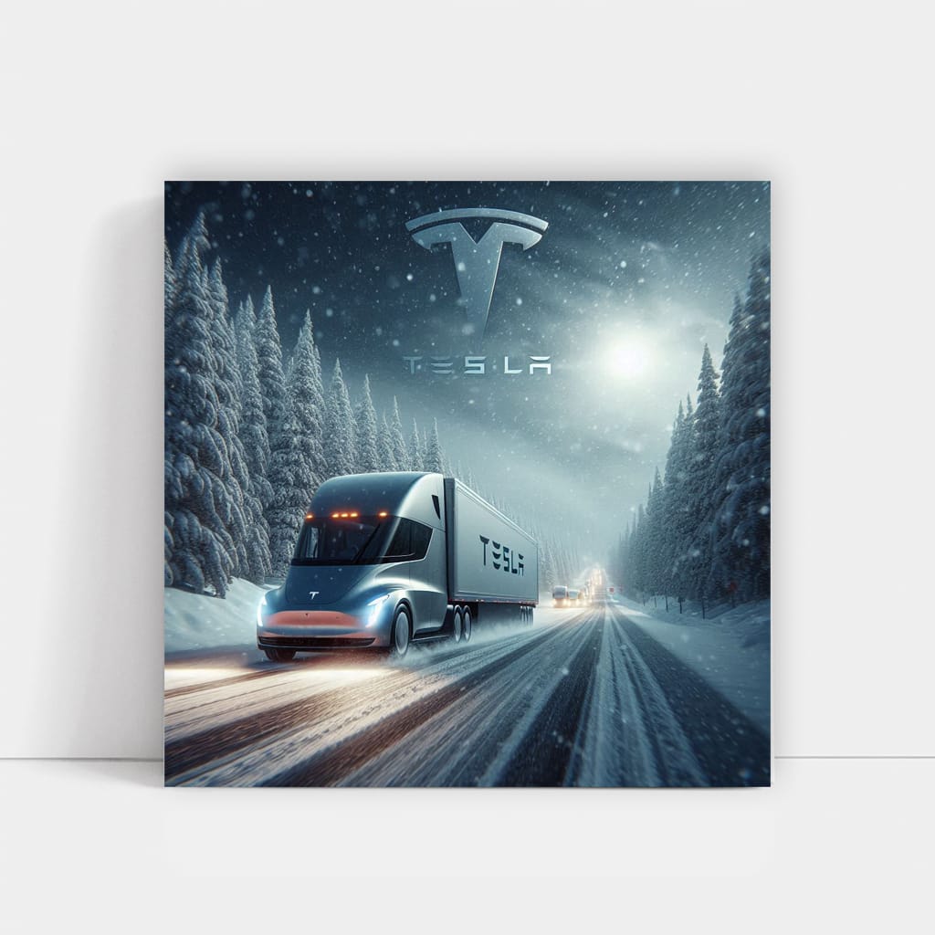 Tesla Semi Winte Wall Art