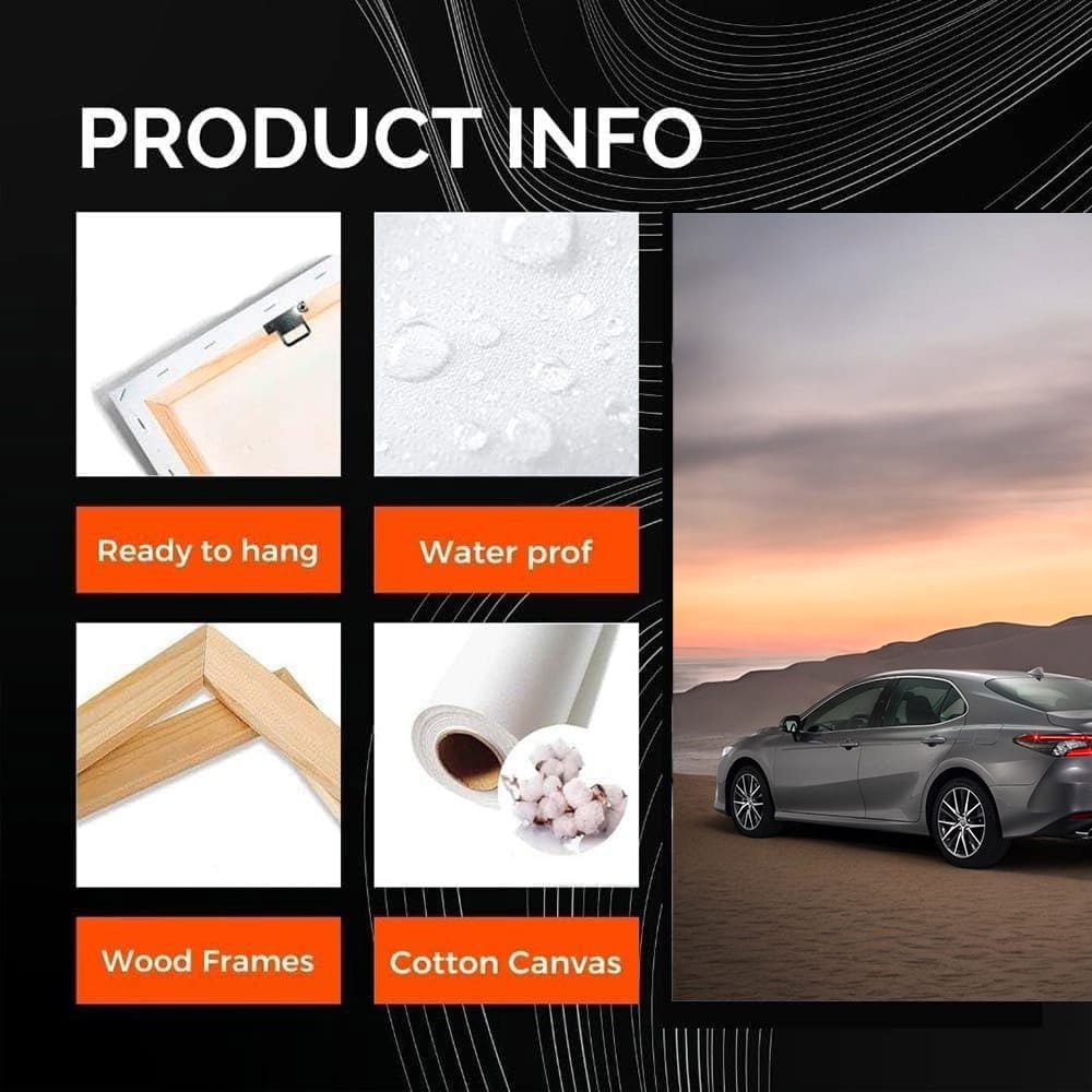 Toyota Camry 70 on Dune, Stunning Sunset Backdrop - Elegance - EnjoyStore
