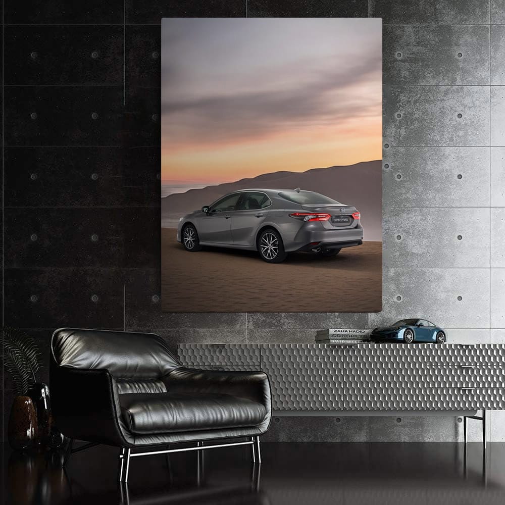 Toyota Camry 70 on Dune, Stunning Sunset Backdrop - Elegance - EnjoyStore