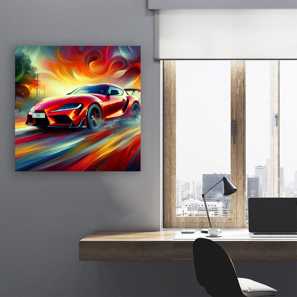 Toyota GR Supra in Impressionist Style - Bold and Dynamic